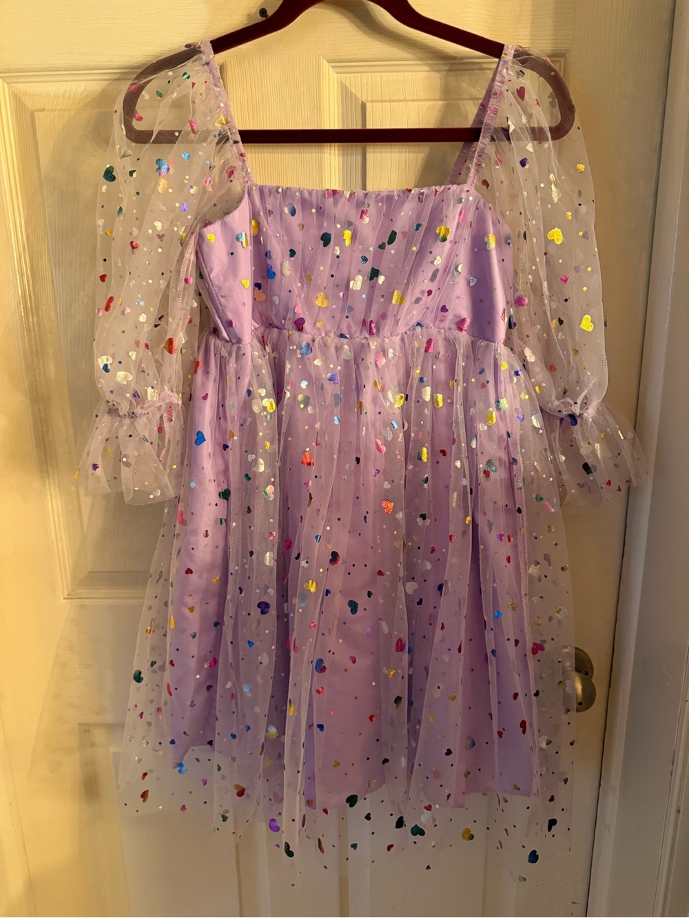 Lilac Heart Confetti Tulle Party Dress